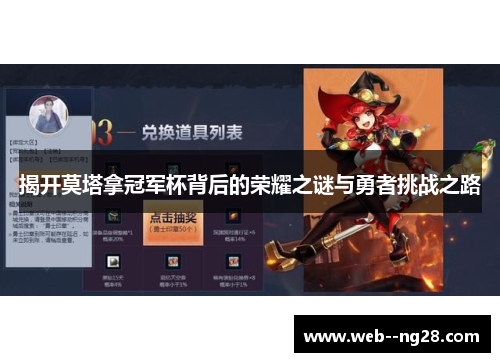 揭开莫塔拿冠军杯背后的荣耀之谜与勇者挑战之路